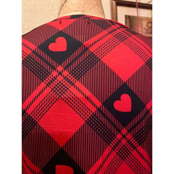 Roshop Heart and Plaid Crew Neck with Pockets Dress NWT Size M - Picture 8 of 11